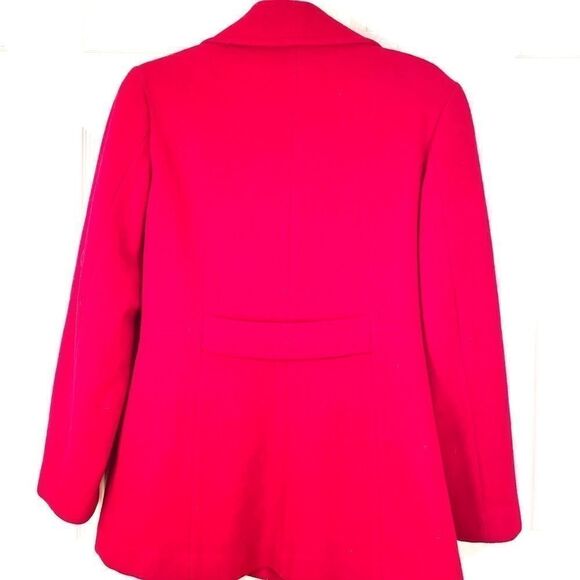 100% RED WOOL DOUBLE BREASTED CAR COAT by MDP S-S - Picture 5 of 7